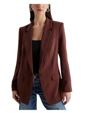 Express Women's Size XS Open Front One Button Cinched Boyfriend Back Blazer NWT